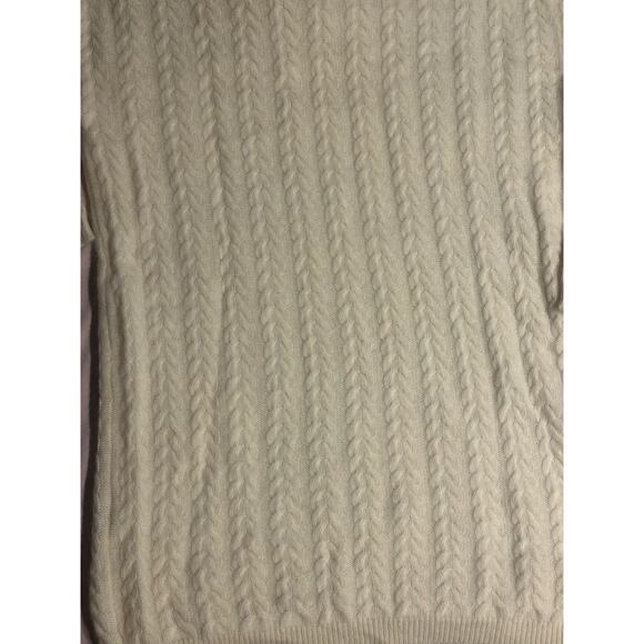 Jeanne Pierre Lambswool Angora Ivory Cable Knit Cowl Neck Sweater Small Vintage - Picture 8 of 10